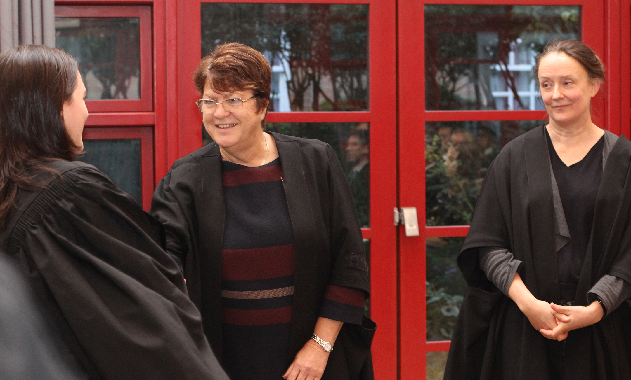 Professor Jane Clarke and Senior Tutor Dr Susan Larsen at a matriculation ceremony to welcome new students.