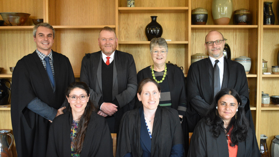 Five new Fellows of Wolfson College alongside the President and the Praelector