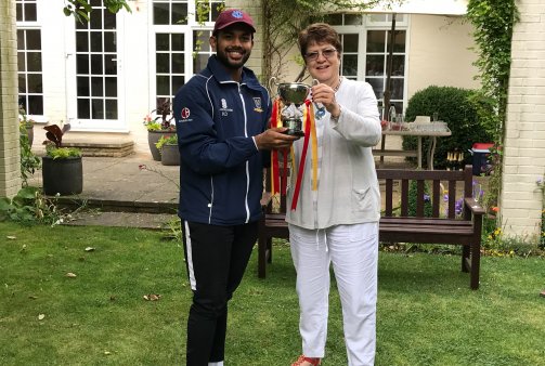 Kaustav receives the President's Cup from the President