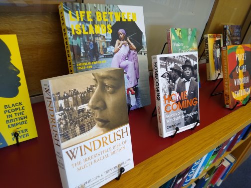 Windrush Day book display Wolfson
