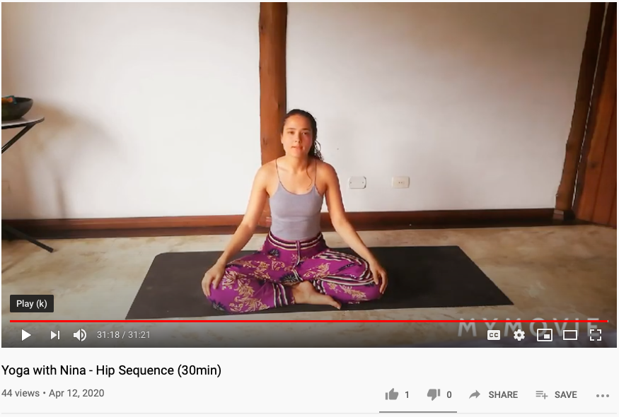 Nina teaching yoga