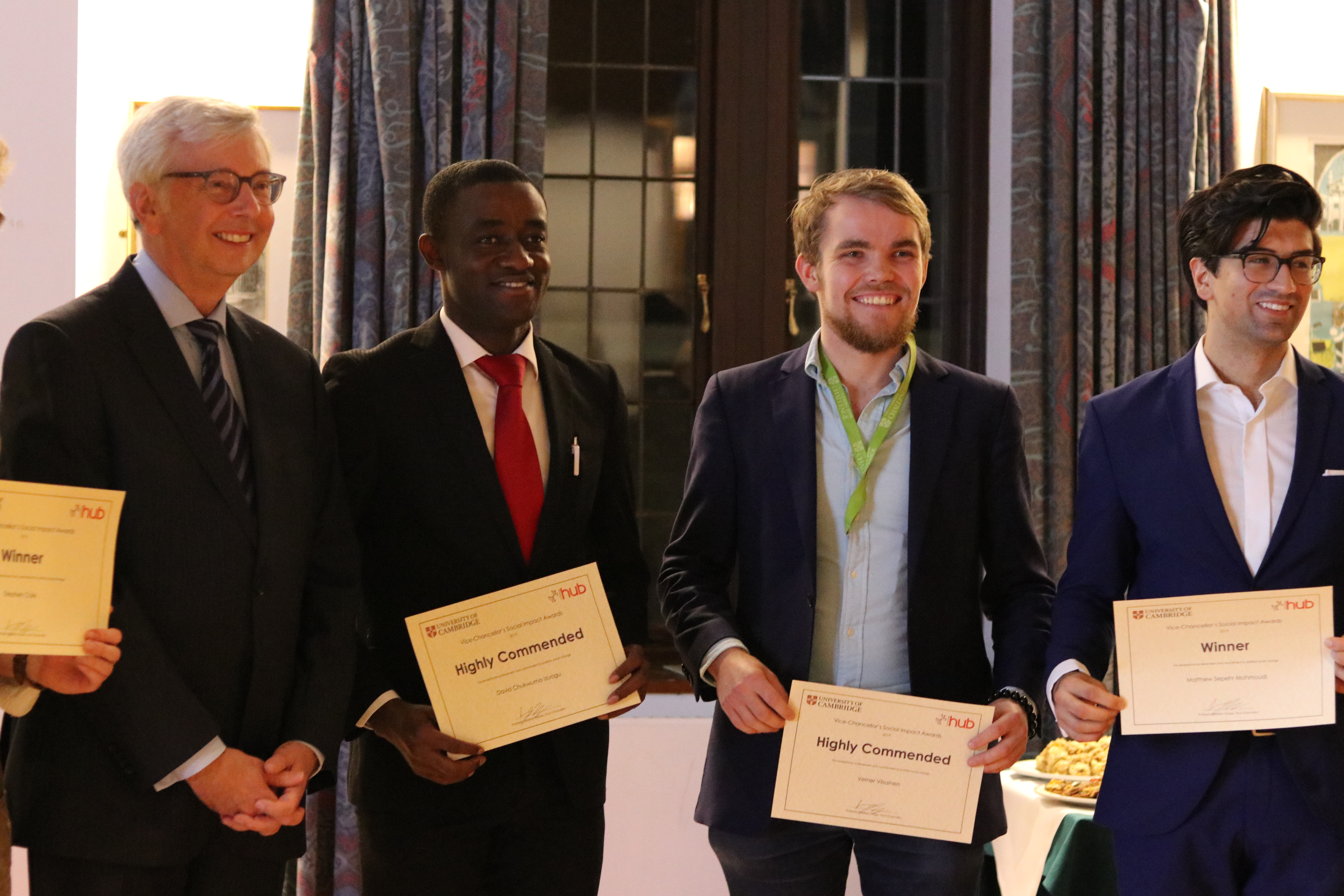 David Izuogu and other award recipients with Vice Chancellor Professor Stephen Toope
