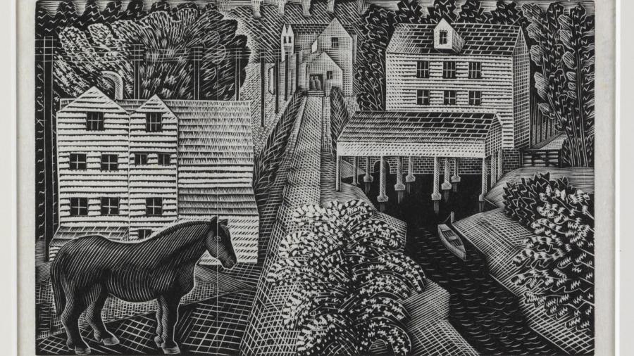 Eric Ravilious, Hovis Mill, 1935, Linocut © The estate of the artist.