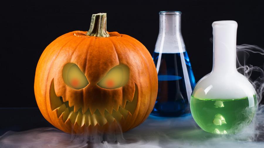 Spooky pumpkin and potions
