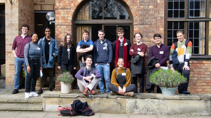 A group of students in front of Bredon House