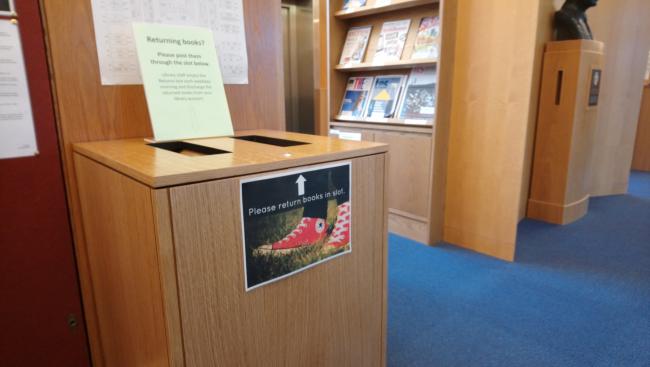Library drop box in main reading room