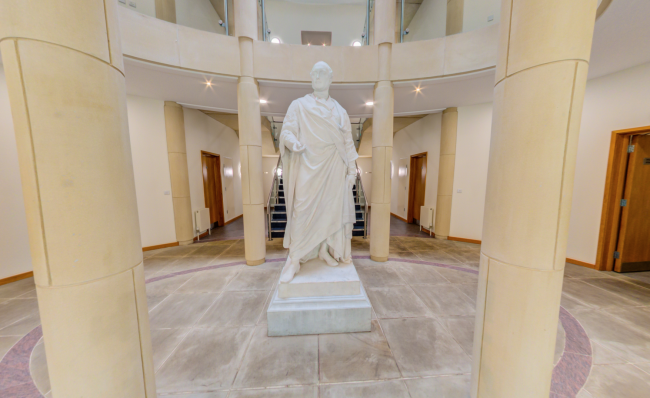 Chancellor's Centre Welcome Foyer and Price Albert Statue