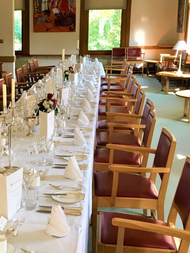 The Combination Room - perfect for pre-dinner receptions and formal dinners for up to 48 diners. Can also be used for casual lunches, such as hot fork buffets.