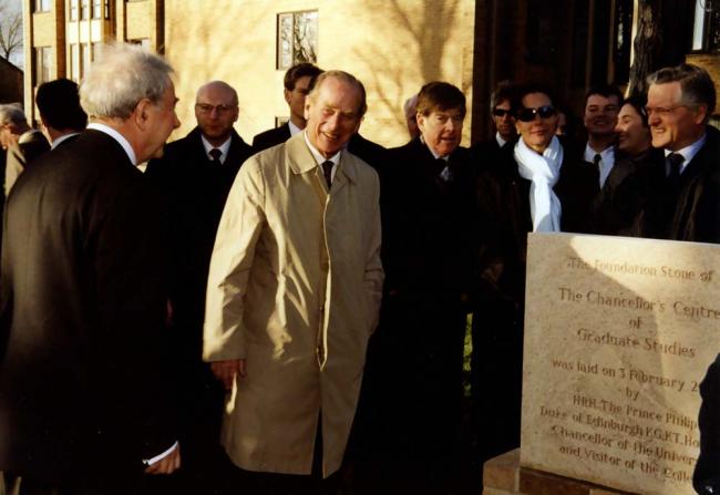 Prince Philip at the Foundation Stone of the Chancellor Centre in 2002
