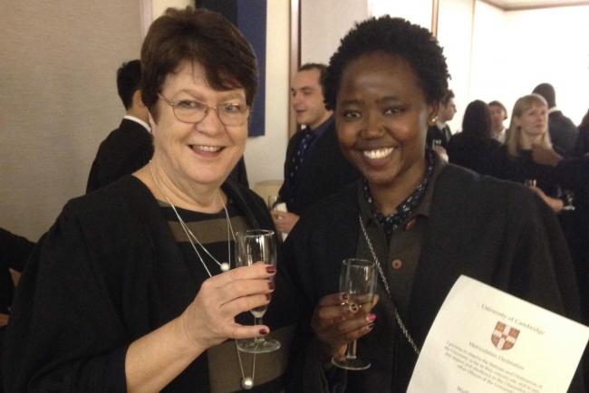 Mercy Kariuki with Wolfson President, Professor Jane Clarke