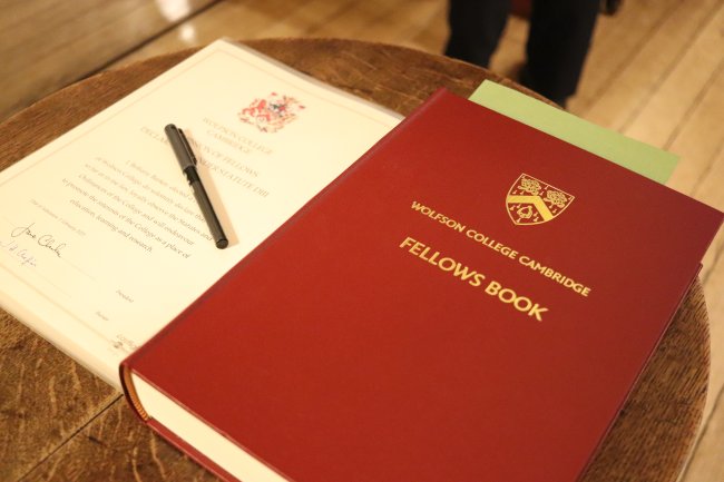 The Fellows book, which is signed as part of the induction ceremony