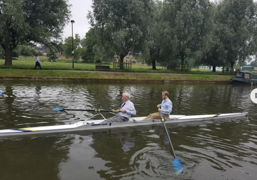 Henry Rogers and Tom Hewitt rowing