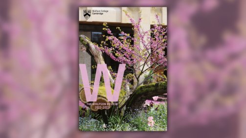 Front cover of the Wolfson Review featuring a small tree growing out of a fallen bigger tree.