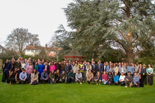Speakers assembled on Betty Wu Lee lawn for the Global Health conference
